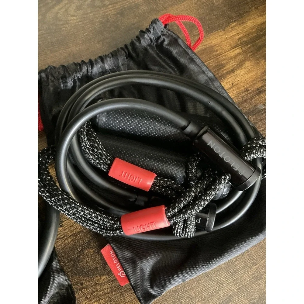 PELOTON Resistance Workout Band Set 2 Piece Light Medium Non Slip Handles